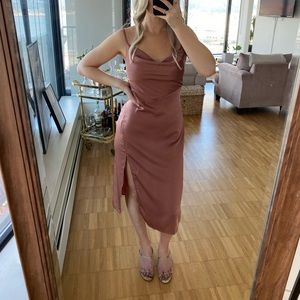 Dusty rose satin dress